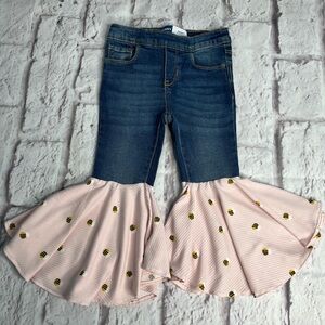 Flare leg bell bottom jeans girls upcycled size 4t